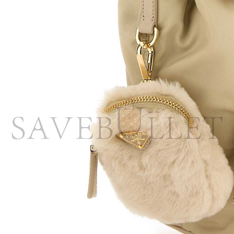 Pra*a re-nylon shearling backpack 1bz074 (25*20.5*11.5cm)